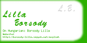 lilla borsody business card